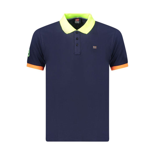 Blue Cotton Men's Polo Shirt