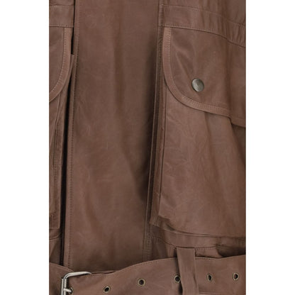 Brown Lamb Ovis Aries Aries Leather Jacket