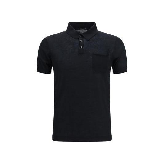 Black Cotton Polo Shirt