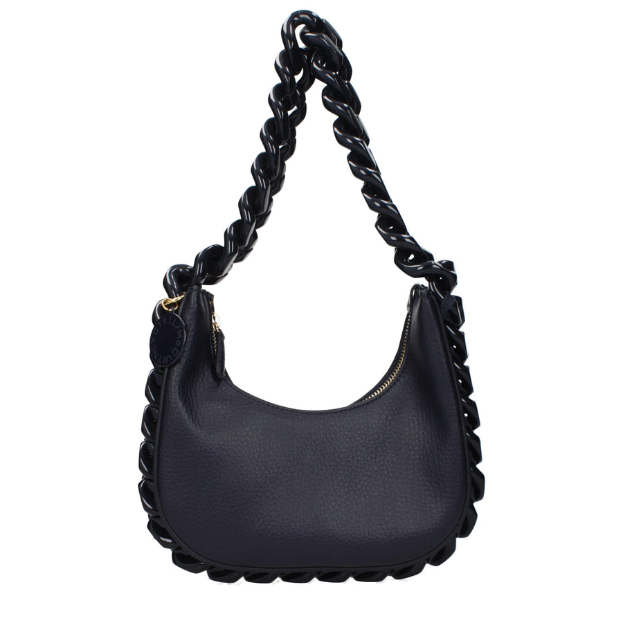 Blue Leather Shoulder Bag