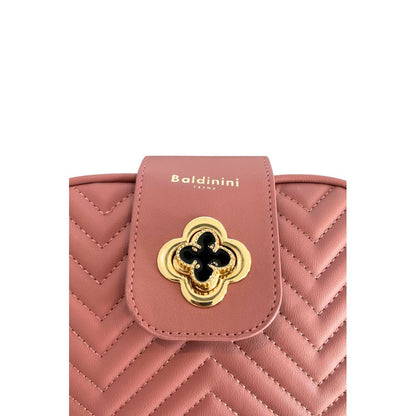Pink PU Women Crossbody Bag