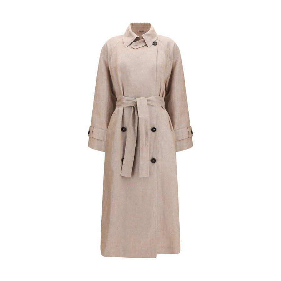 Multicolor Linen Trench Coat