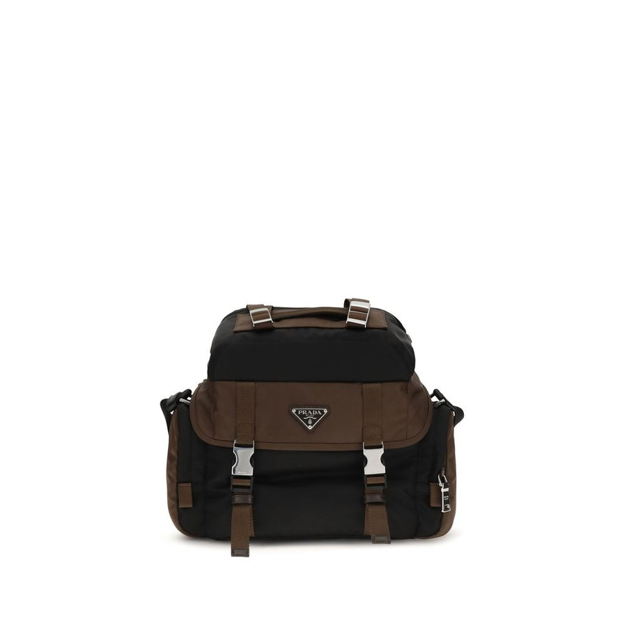 Brown Recycled Polyamide Shoulder Bag