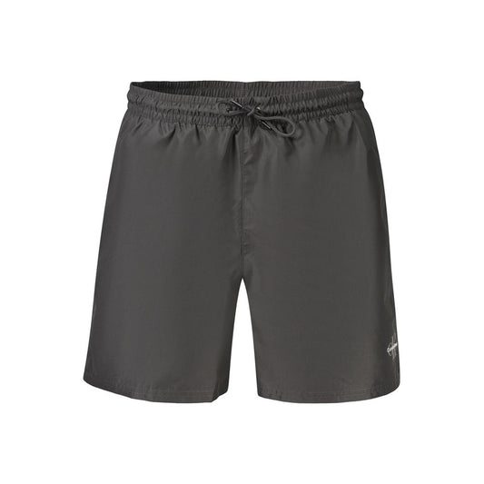 Black Polyester Men's Swimwear
