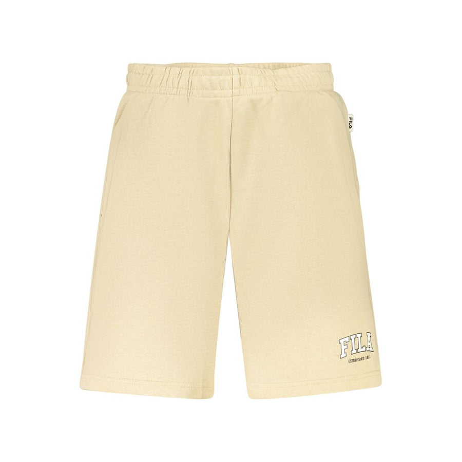 Beige Cotton Mens Short