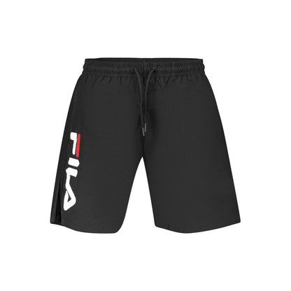 Black Polyester Men's Swimwear