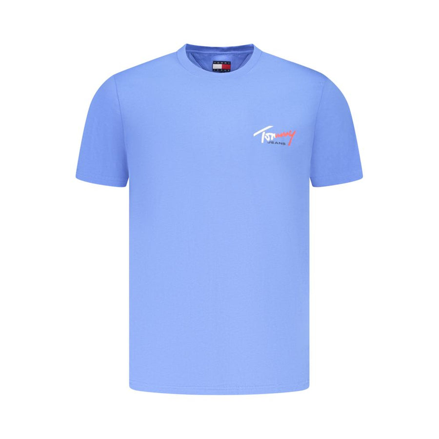 Azzurro Cotton Uomo T-Shirt