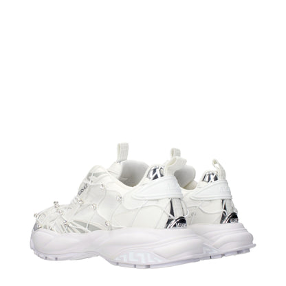 White Fabric Sneakers
