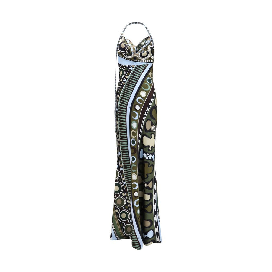 Multicolor Silk Long Dress