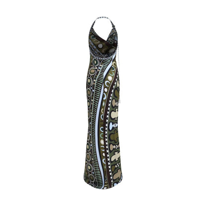 Multicolor Silk Long Dress