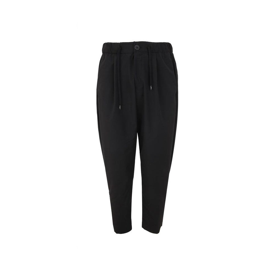 Black Polyester Casual Pants