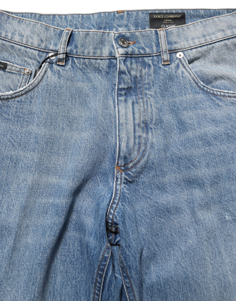 Light Blue Washed MidWaist Classic Denim Jeans