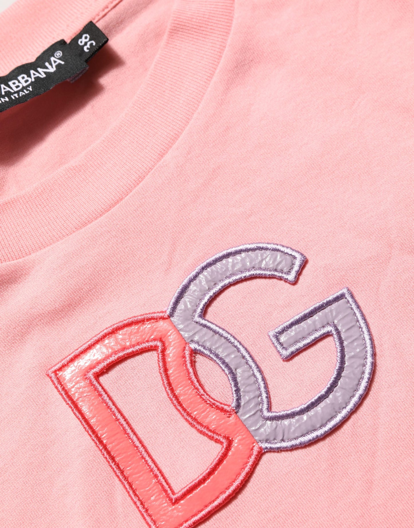 Pink Cotton DG Logo Round Neck Tank T-shirt