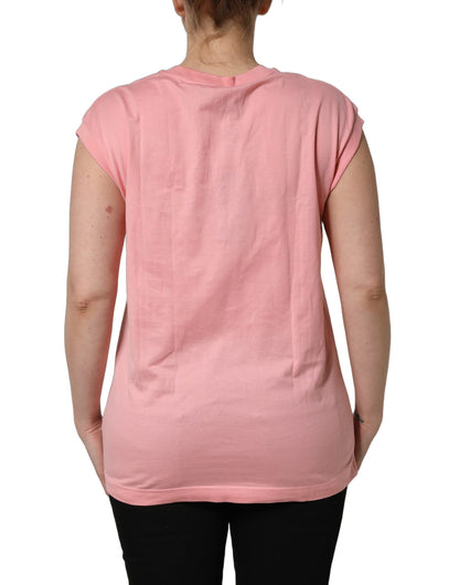 Pink Cotton DG Logo Round Neck Tank T-shirt