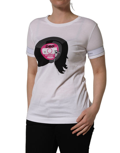 White D&G WE LOVE JAPAN Print Cotton T-shirt