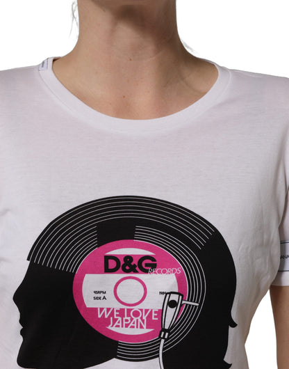 White D&G WE LOVE JAPAN Print Cotton T-shirt