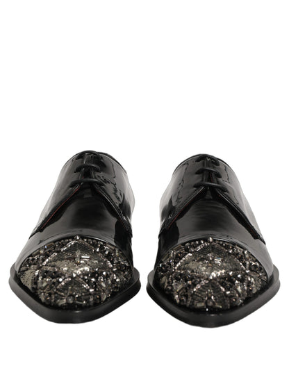 Black Embellished Men Derby Dress Formal Shoes