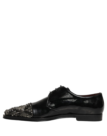 Black Embellished Men Derby Dress Formal Shoes