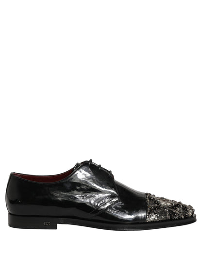 Black Embellished Men Derby Dress Formal Shoes