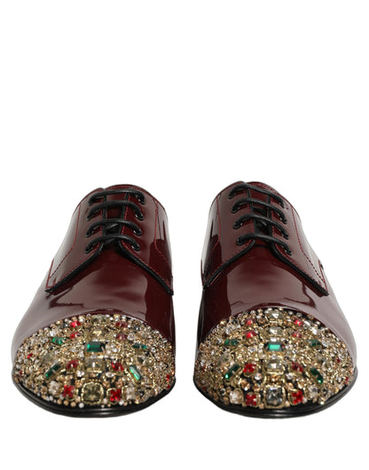 Maroon Embellished Derby Dress Formal Shoes