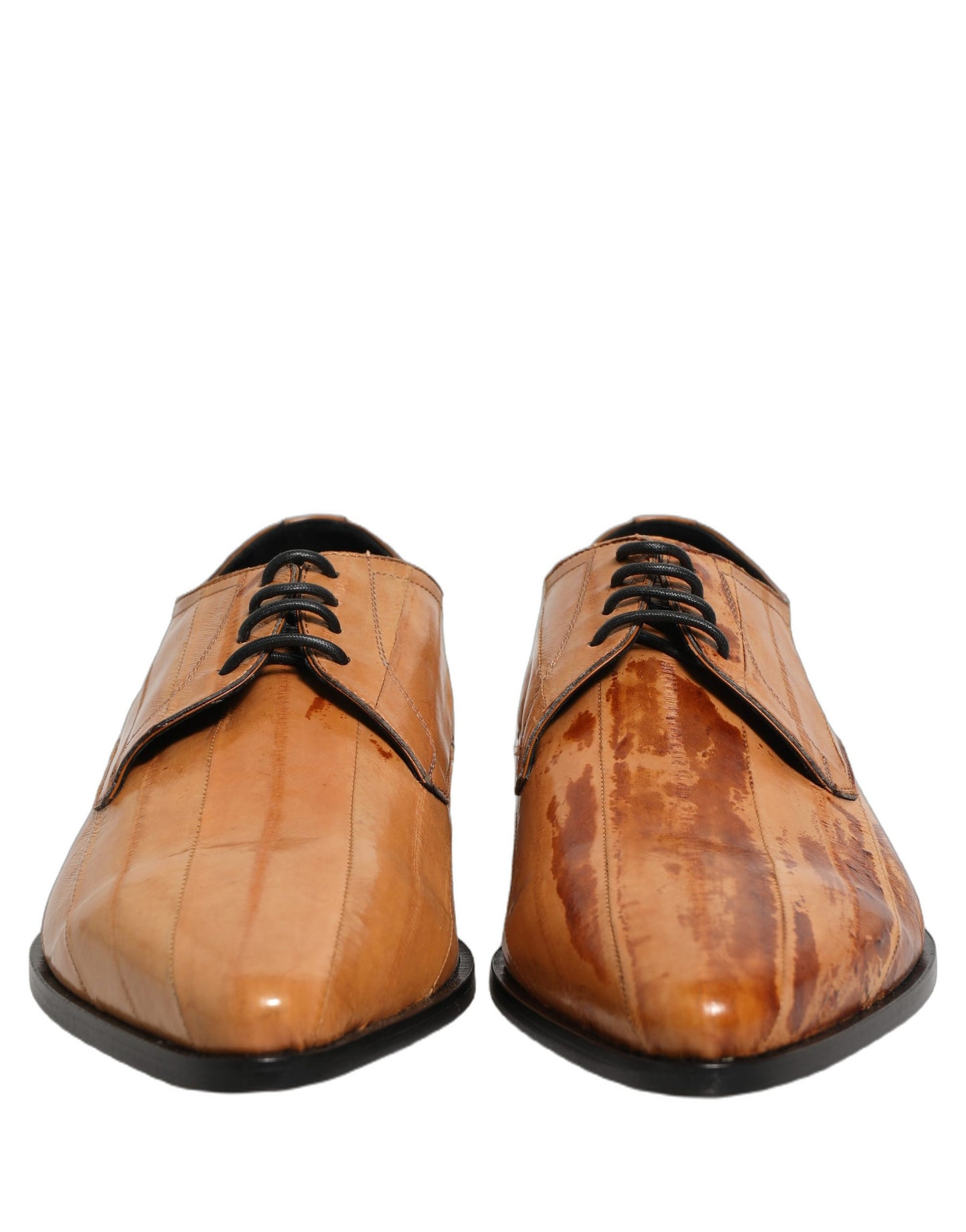 Brown Leather Lace Up Men Derby Dress Shoes