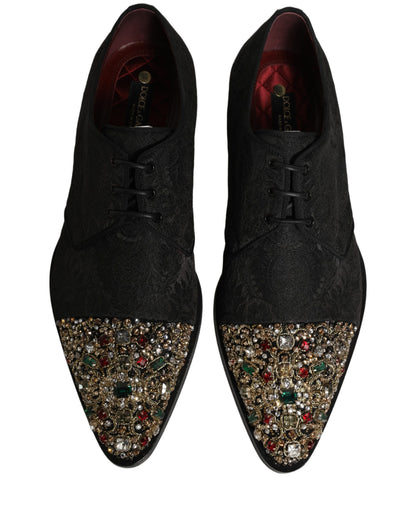 Black Embellished Men Derby Dress Formal Shoes