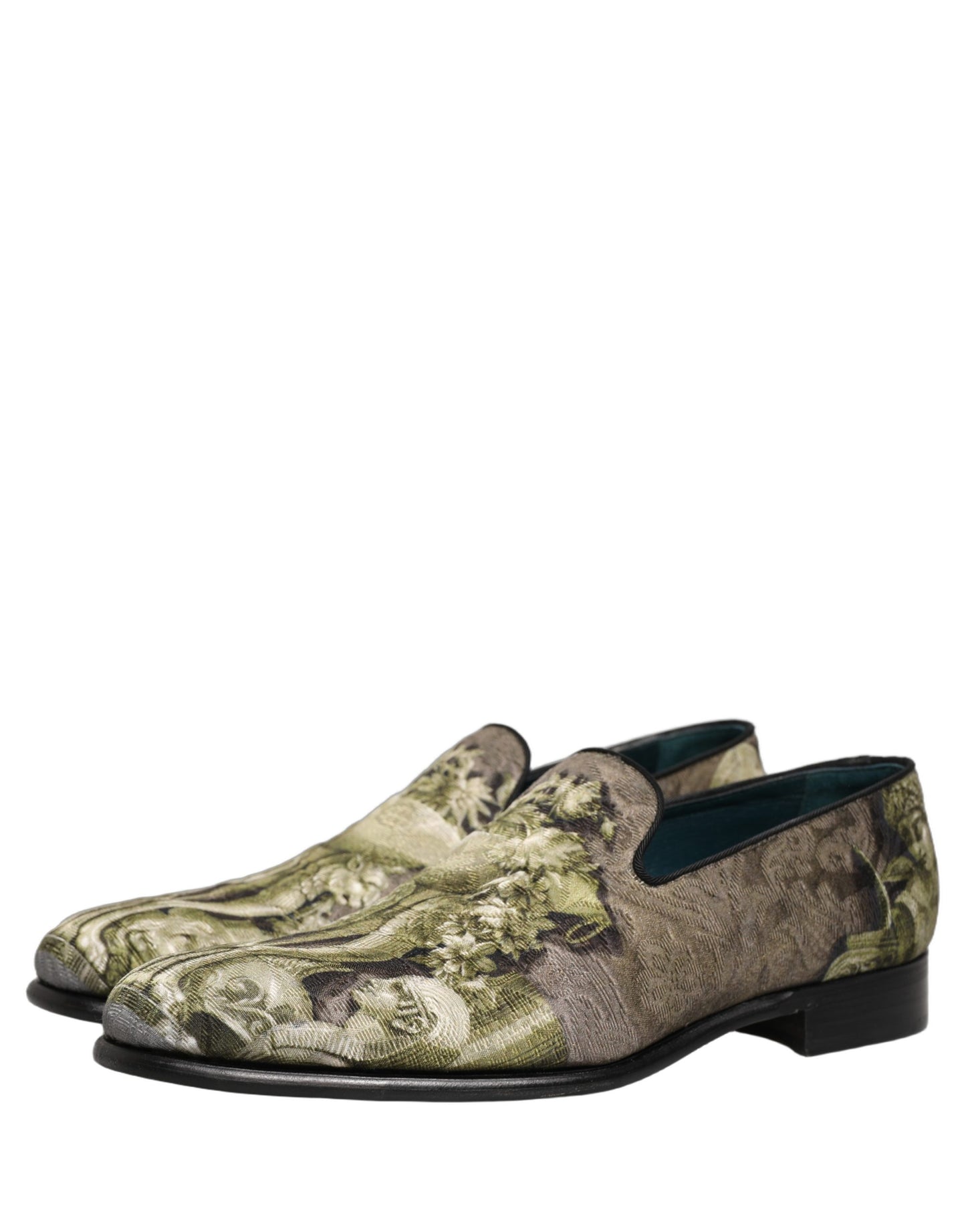 Brown Baroque Print Slip On Loafers Shoes