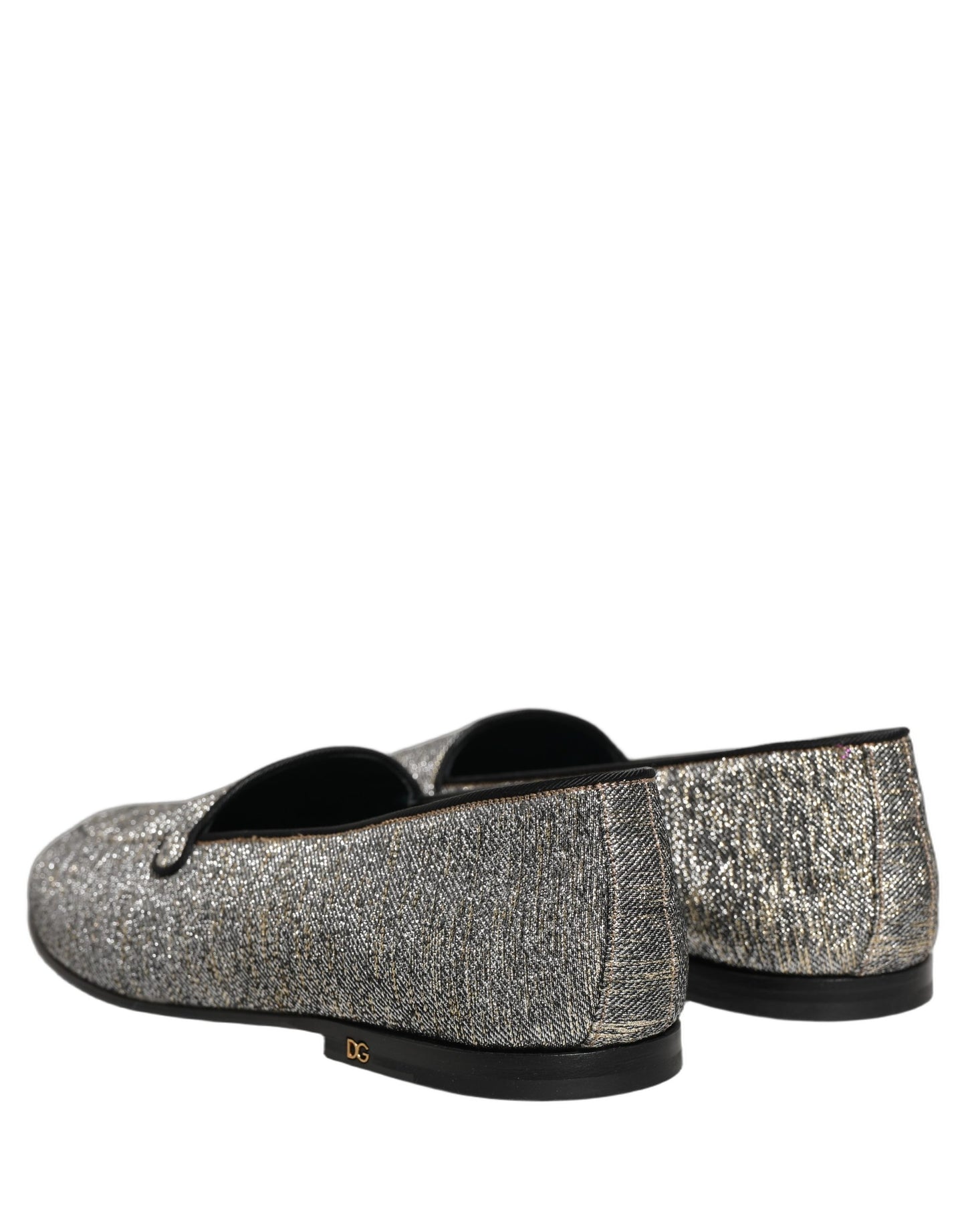 Gray Lurex Glitter Men Dress Loafers Shoes