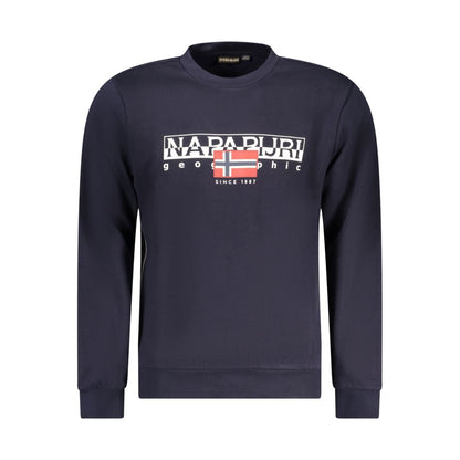 Blue Cotton Men Sweater