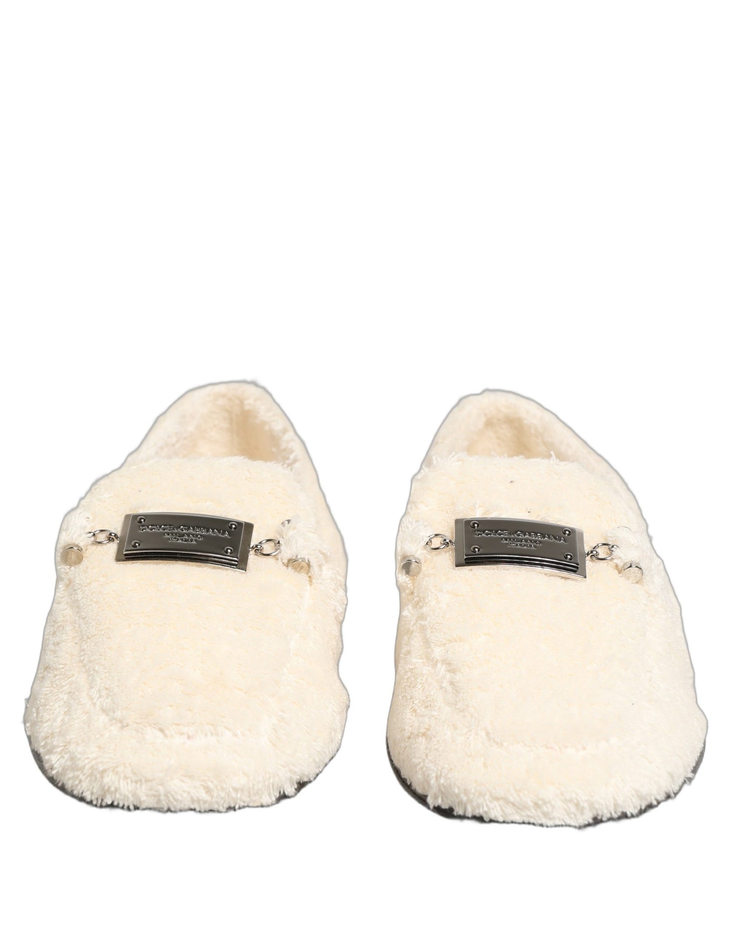 White Fur Shearling Men Dress Loafers Shoes