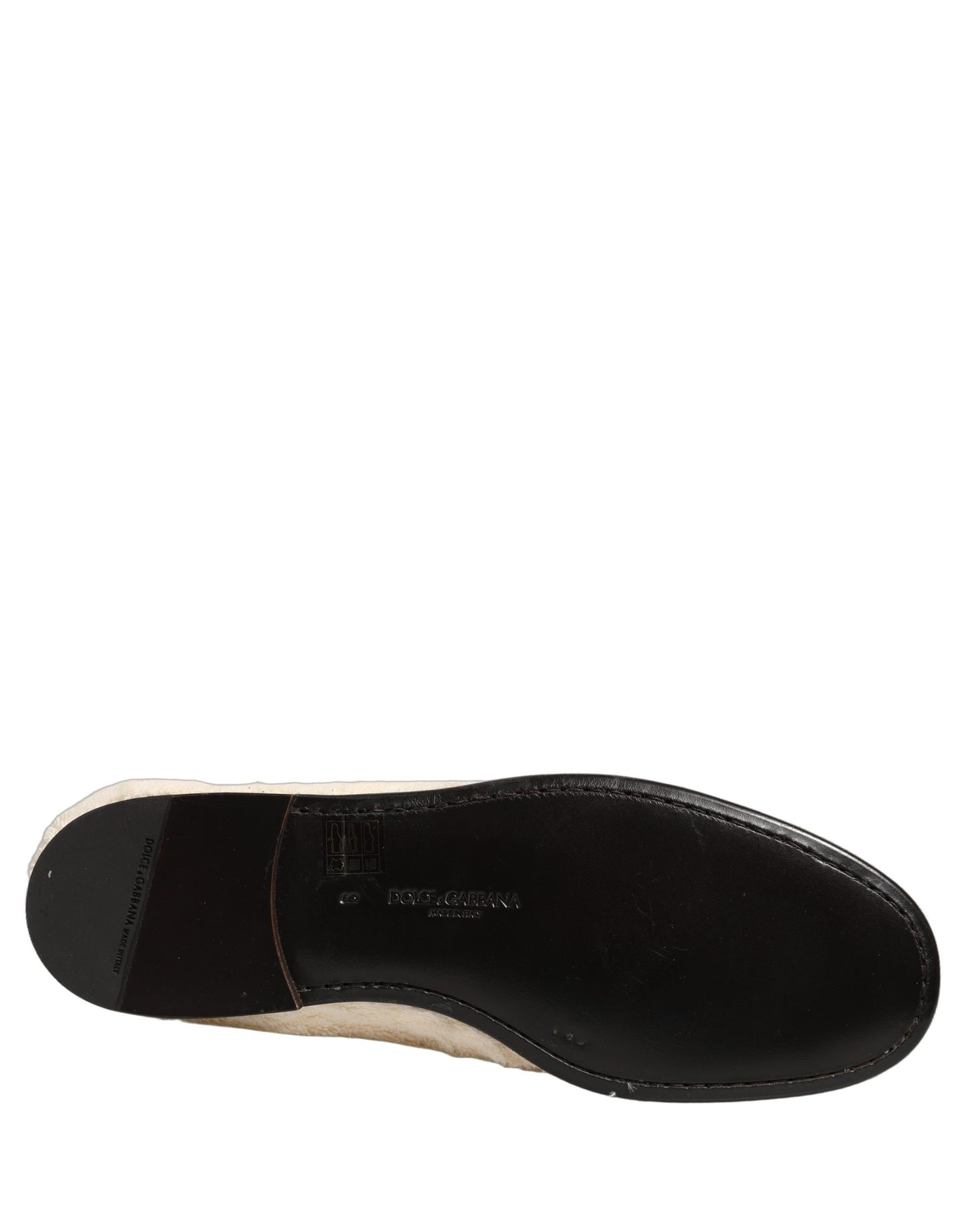 White Fur Shearling Men Dress Loafers Shoes