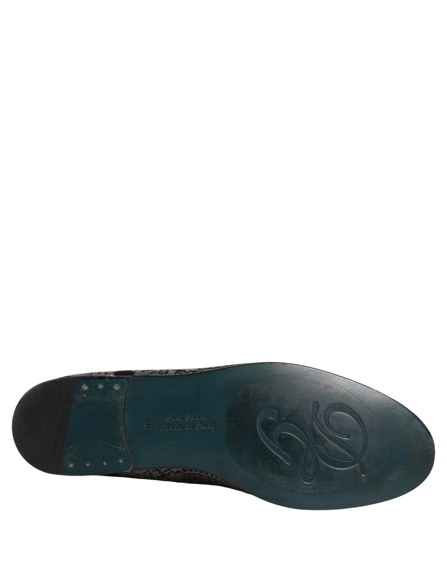 Silver Jacquard Leather Slip On Loafers Shoes