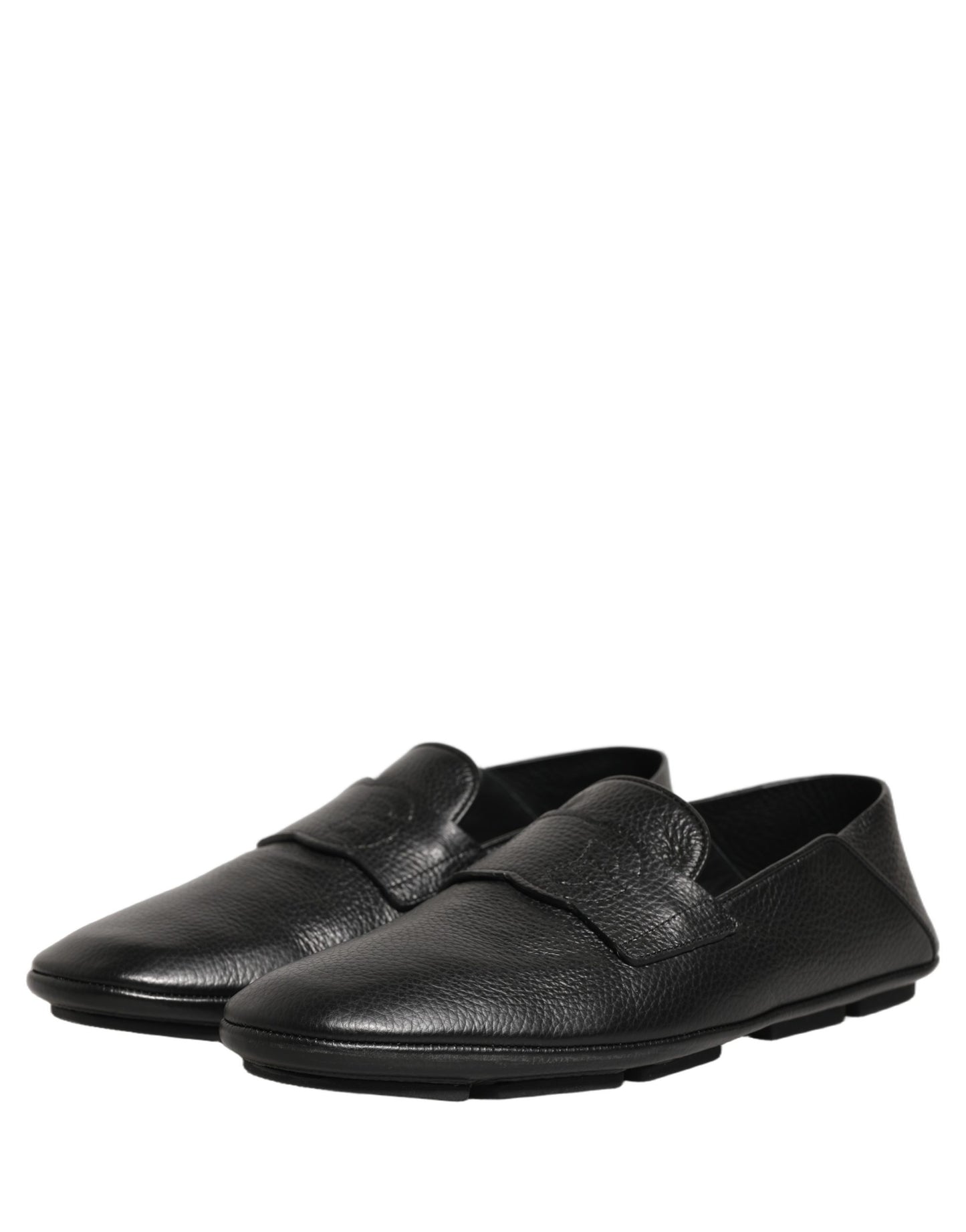 Black Deerskin Leather Driver Loafers Shoes