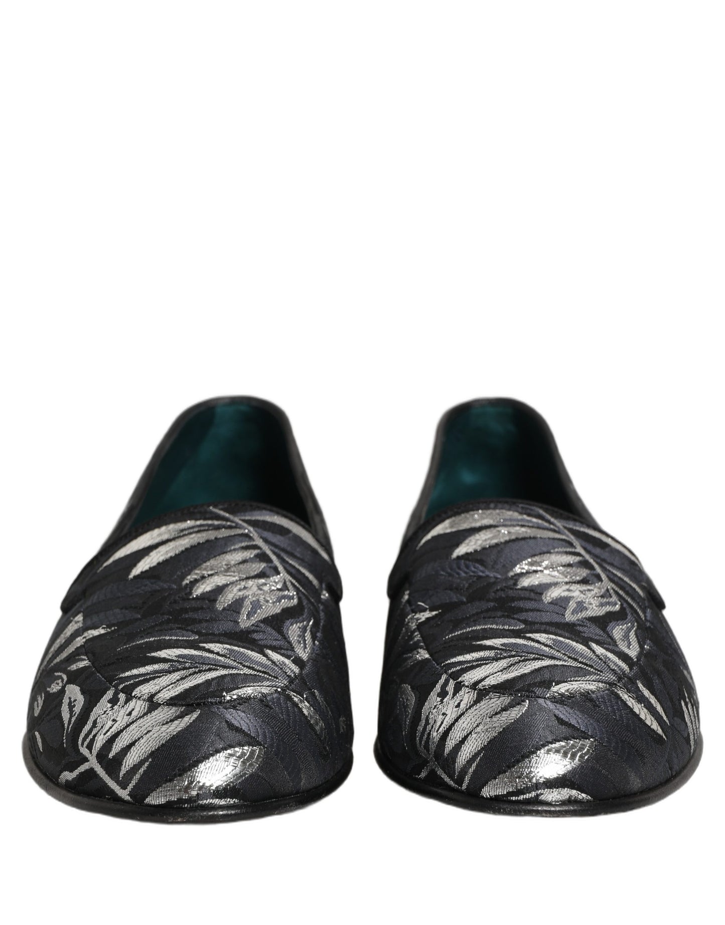 Black Leaf Embroidery Dress Men Loafers Shoes