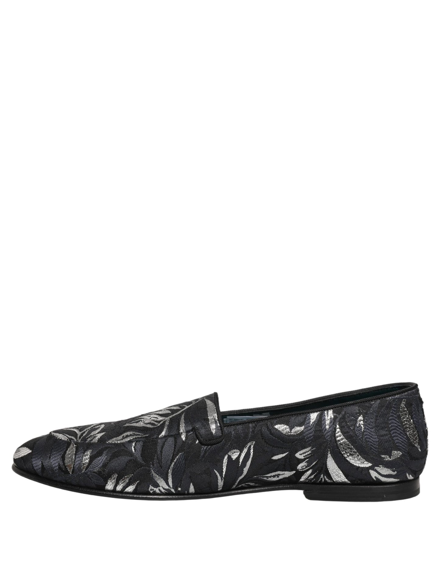 Black Leaf Embroidery Dress Men Loafers Shoes