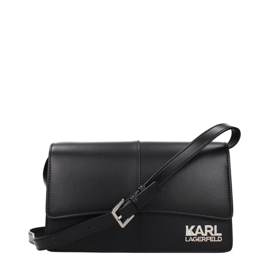 Black Polyethylene Crossbody Bag