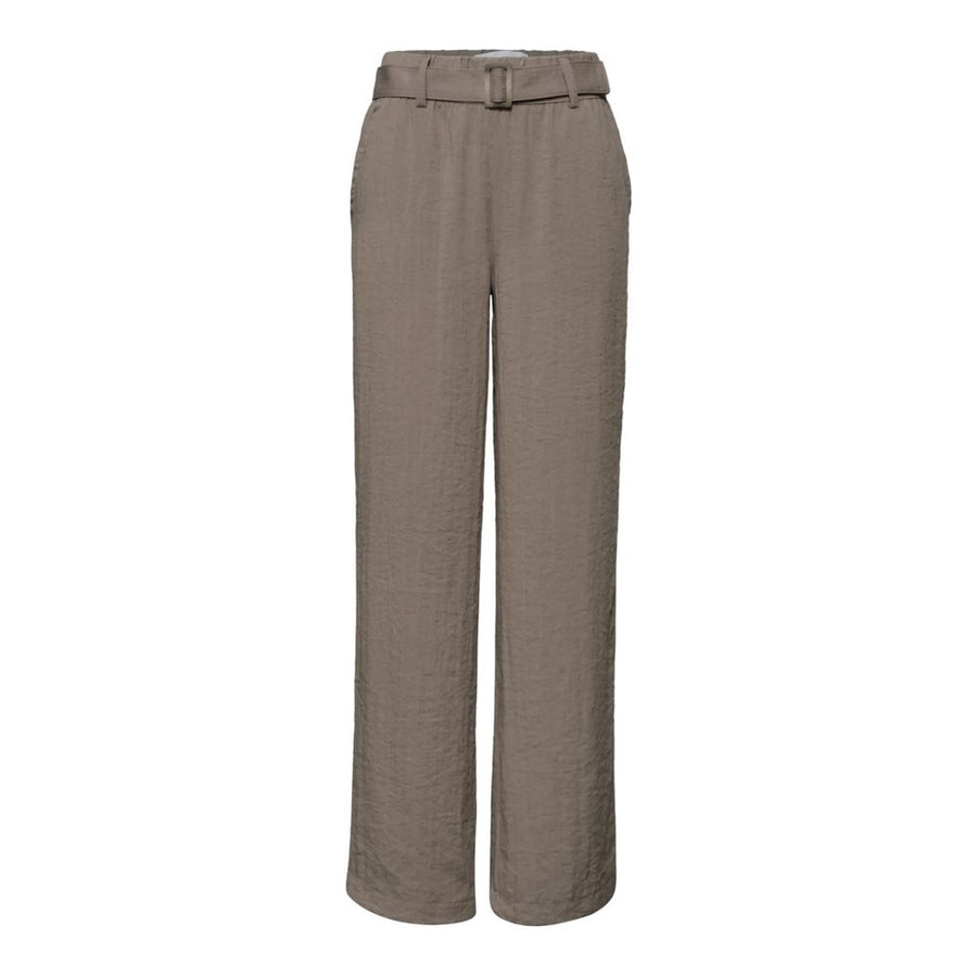 Beige Viscose Casual Pants