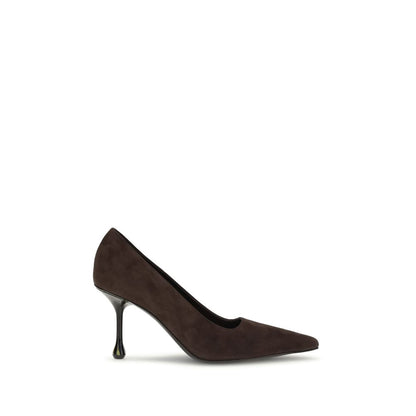 Brown Leather High Heel Pumps
