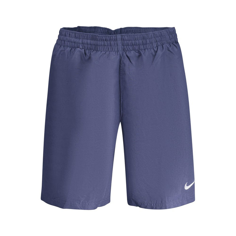 Blue Polyester Men's Swim Boxer
