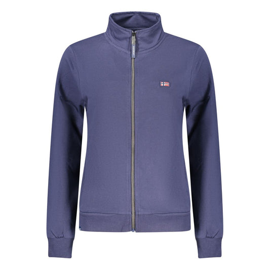 Blue Cotton Women Sweatshirt