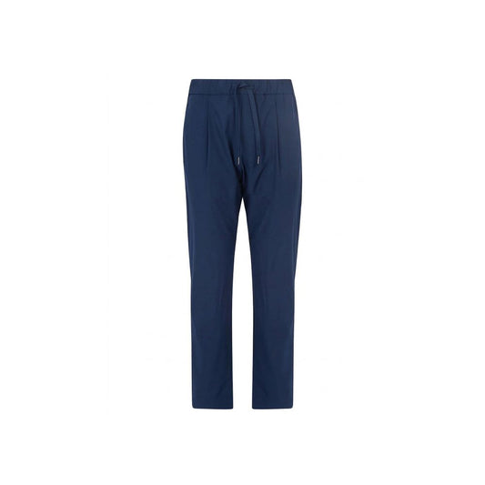 Blue Elastane Casual Pants