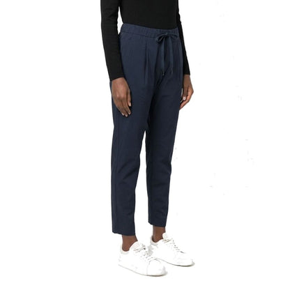 Blue Elastane Casual Pants