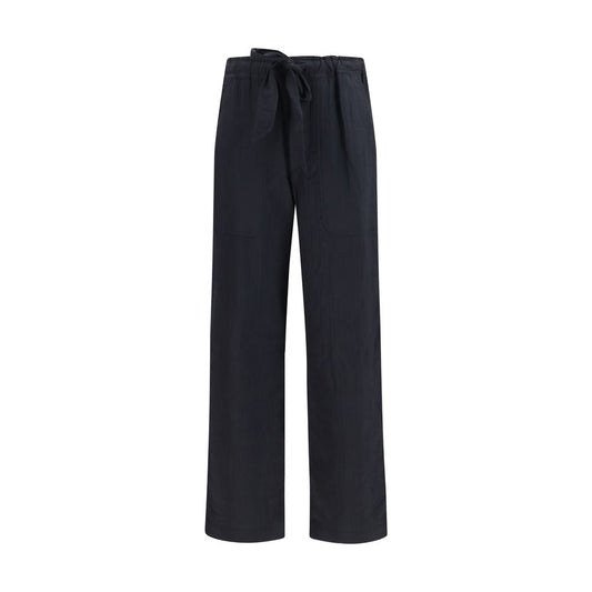 Black Viscose Casual Pants