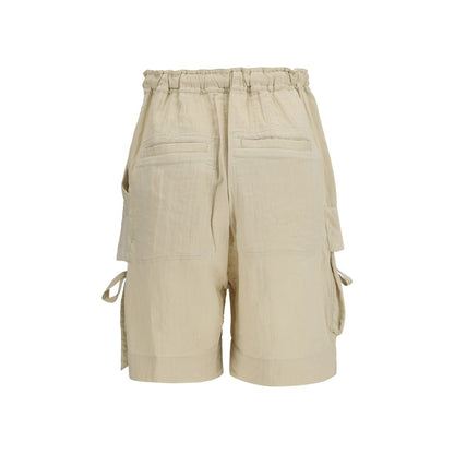 Beige Viscose Bermuda Shorts