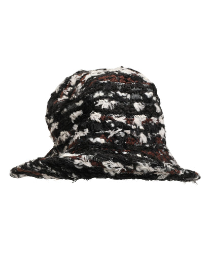 Women Multicolor Acrylic Tweed Bucket Capello Hat