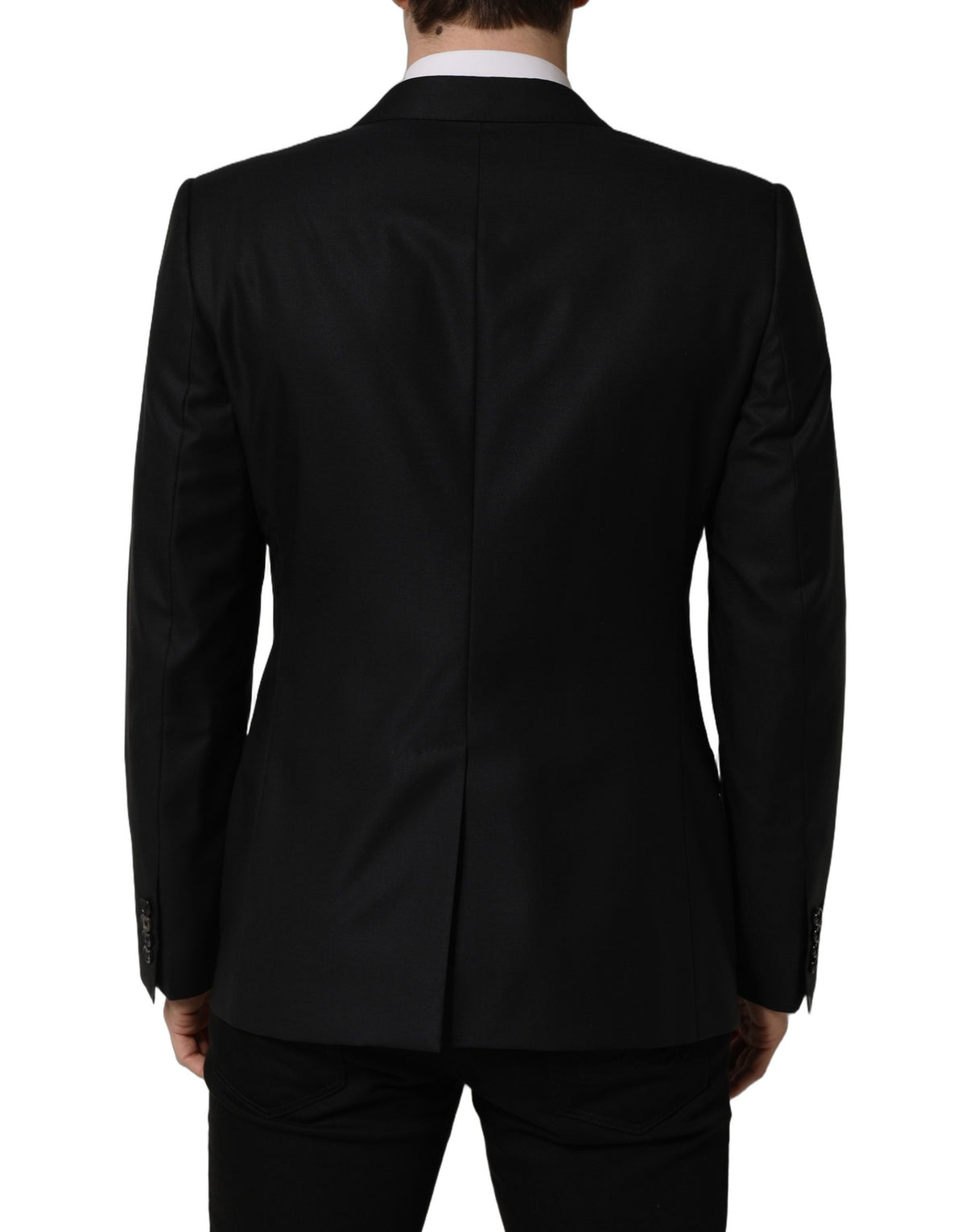 Dark Blue Wool Single Breasted Men Blazer Jacket