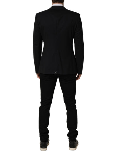 Dark Blue Wool Single Breasted Blazer Jacket