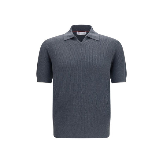 Gray Cotton Polo Shirt