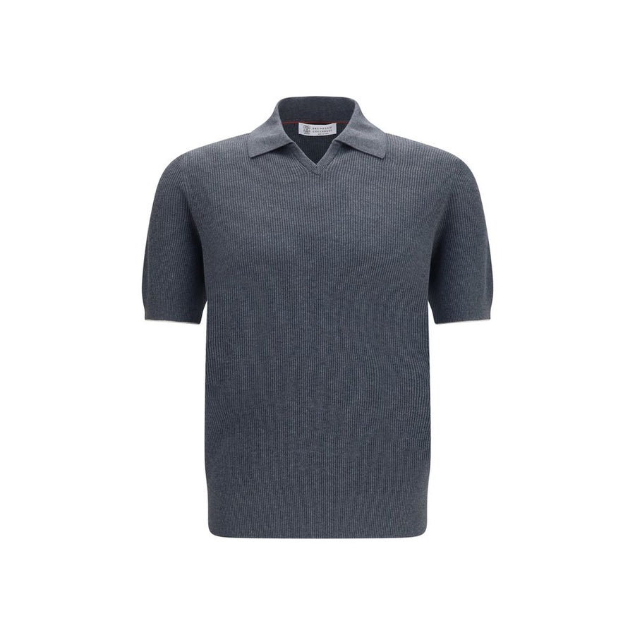 Gray Cotton Polo Shirt