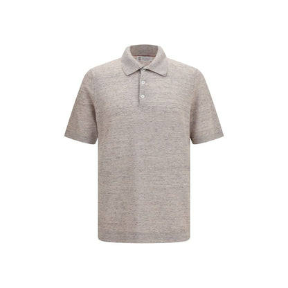 Beige Linen Polo Shirt